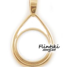 1/4th $10 Gold Eagle 14k Yellow Gold Teardrop Coin Bezel Frame Mount Pendant 22.02mm x 1.65mm