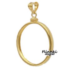 Details about   14k solid Yellow gold 4-Prong Coin Bezel Frame 1/10 oz $5.00 American Eagle  #4 