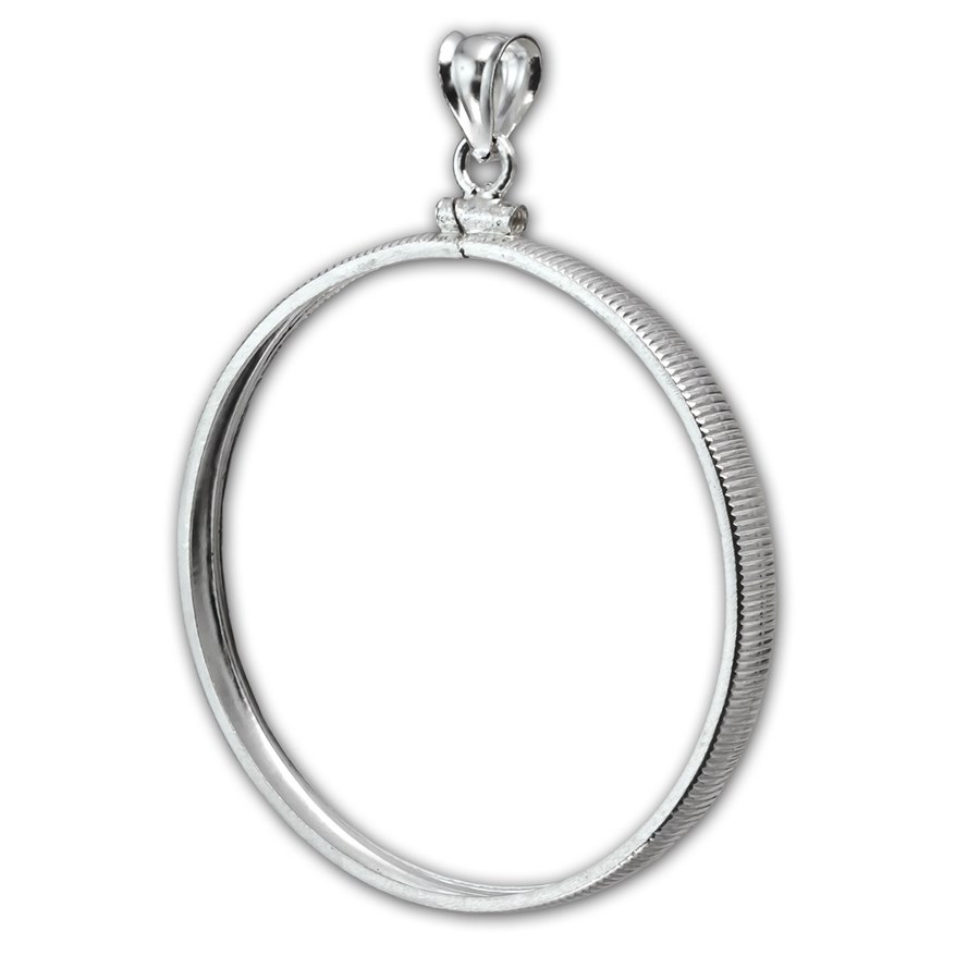 Sterling Silver 30.6 mm Rope Edge Coin Bezel Frame for Silver Half Dollar Coin 